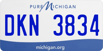 MI license plate DKN3834