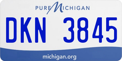 MI license plate DKN3845