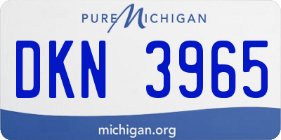 MI license plate DKN3965