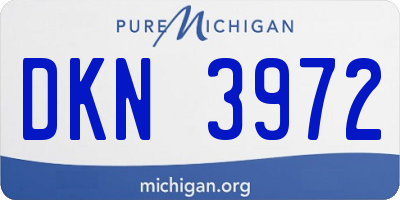 MI license plate DKN3972
