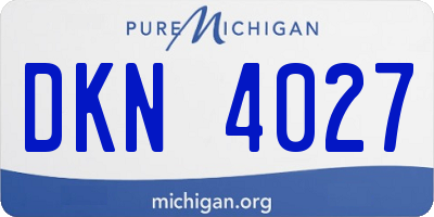 MI license plate DKN4027