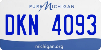 MI license plate DKN4093