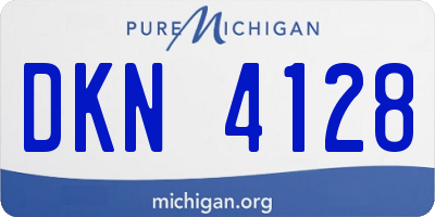 MI license plate DKN4128