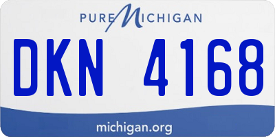 MI license plate DKN4168