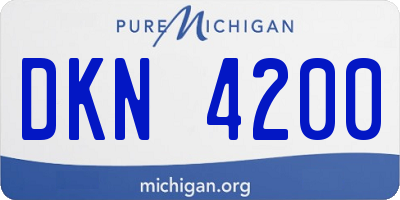 MI license plate DKN4200
