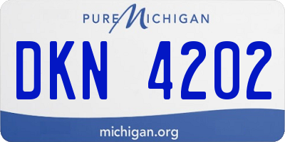 MI license plate DKN4202