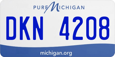 MI license plate DKN4208