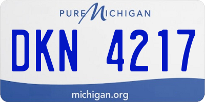 MI license plate DKN4217