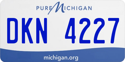 MI license plate DKN4227