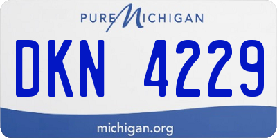 MI license plate DKN4229