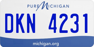 MI license plate DKN4231