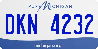 MI license plate DKN4232