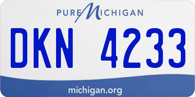 MI license plate DKN4233
