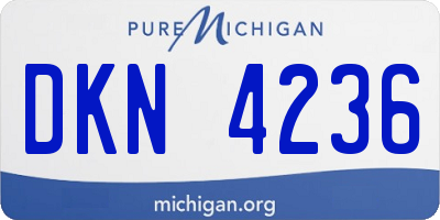 MI license plate DKN4236
