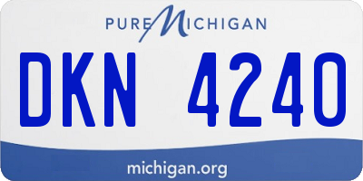 MI license plate DKN4240