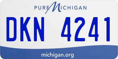 MI license plate DKN4241