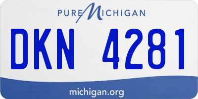 MI license plate DKN4281
