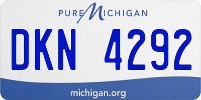 MI license plate DKN4292