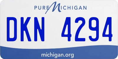 MI license plate DKN4294