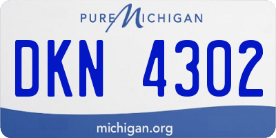 MI license plate DKN4302