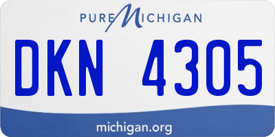 MI license plate DKN4305