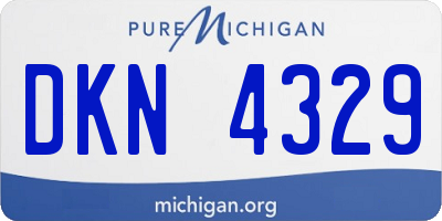 MI license plate DKN4329