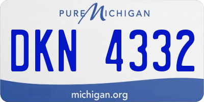 MI license plate DKN4332