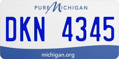 MI license plate DKN4345