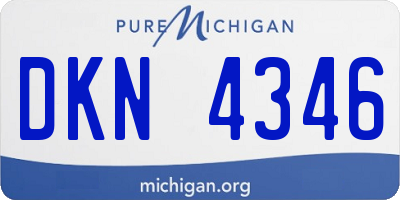 MI license plate DKN4346