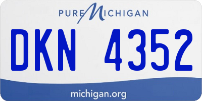 MI license plate DKN4352