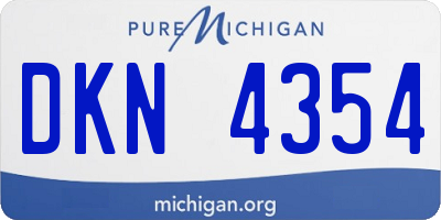 MI license plate DKN4354
