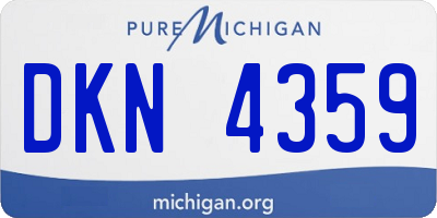 MI license plate DKN4359