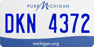 MI license plate DKN4372