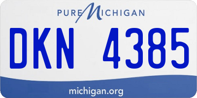 MI license plate DKN4385