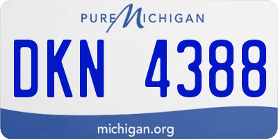 MI license plate DKN4388