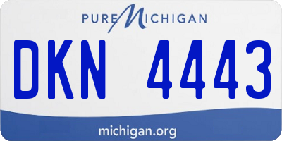 MI license plate DKN4443