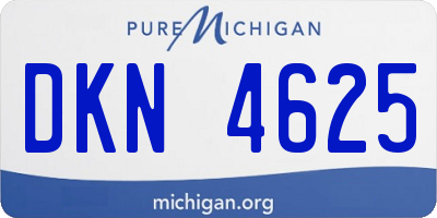 MI license plate DKN4625