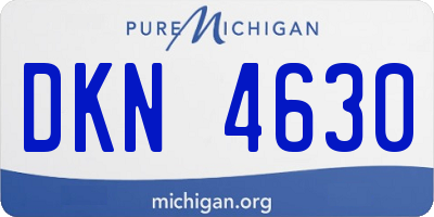 MI license plate DKN4630