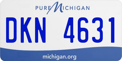 MI license plate DKN4631