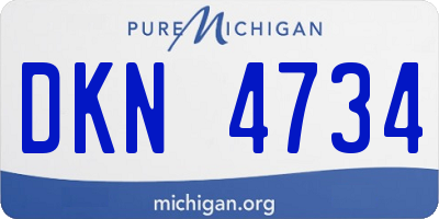 MI license plate DKN4734