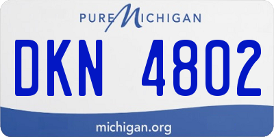 MI license plate DKN4802