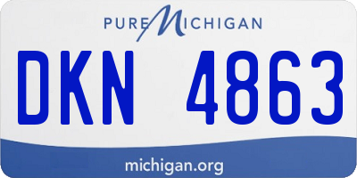 MI license plate DKN4863