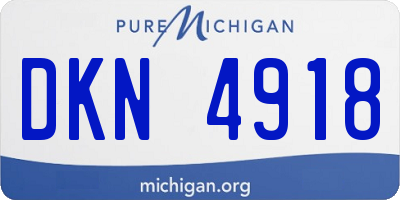 MI license plate DKN4918
