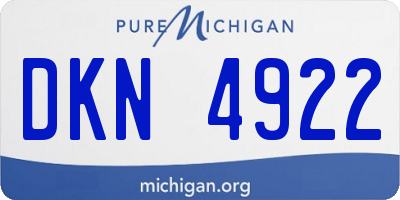 MI license plate DKN4922