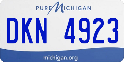 MI license plate DKN4923