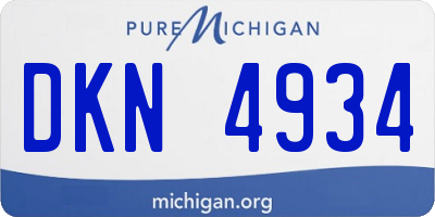 MI license plate DKN4934