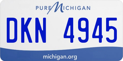 MI license plate DKN4945
