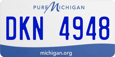 MI license plate DKN4948