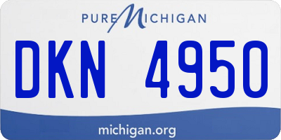 MI license plate DKN4950