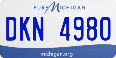 MI license plate DKN4980